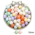 12mm iridescent acrylic bow heart round beads in assorted bright colors for DIY jewelry - #02 Round Bead / 12mm (20 Pcs/Pack) / Macaron Mixed Colors