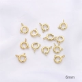 Cierres de anillo de resorte de 6mm bañados en oro de 14k para joyería DIY y pulseras - Cierre de resorte / 6mm (1 Pieza) / Chapado en oro 14K