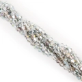 Strand of 4mm bicone crystal glass beads with silver gray AB coating for DIY jewelry - 4mm (Approx. 80-85 Pieces/Pack) / Rose Red + Green Coated