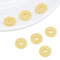 Yellow glass faux jade donut pendant charms for DIY handmade jewelry bracelets - 12mm-Large Hole (10 Pieces/Pack) / Topaz Yellow