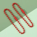 Red metal lacquered ball chain loop connectors for DIY jewelry and keychain accessories - Red