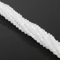Strands of 4mm faceted translucent white rhombus glass beads for DIY jewelry making - 4mm (Approx. 80-85 Pieces/Pack) / Porcelain White
