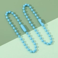Sky blue ball chain jewelry accessories with matching metal clasps for DIY crafts - Diameter 2.4mm Length 12cm / Blue