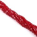 Strand of 4mm dark red faceted diamond-shaped crystal glass beads for DIY jewelry making - 4mm (Approx. 80-85 Pieces/Pack) / Garnet Red