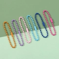 Colorful matte painted bead chains in six vibrant shades for DIY keychains and crafts - Diameter 2.4mm Length 12cm / Random Mixed Colors