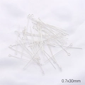 Bright silver 0.7x30mm metal eye pins for DIY jewelry making and beading accessories - Eye Pins / 0.7x30mm (Approx. 50 Pcs) / Silver