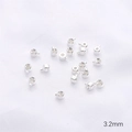 Detailed macro view of 3.2mm silver metal crimp beads for DIY jewelry making - Crimp Bead / 3.2mm (1 Piece) / Silver
