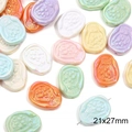 Perle in acrilico perlato con rilievo floreale a forma di cuore e fiocco, 21x27mm - 21x27mm Tulipano Colore Misto Casuale