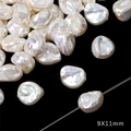Baroque iridescent imitation pearl beads 9x11mm for DIY necklace bracelet jewelry making - Irregular Starfruit Style (BSG047) / 2 Pieces/Pack (9x11mm) / Iridescent White