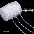 8mm and 4mm iridescent acrylic bead chain roll for wedding DIY craft 5 yards - Faceted Ball Beads (BSD472) / 5 Yards/Pack (L: 8mm, S: 4mm) / Clear