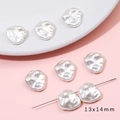 Baroque style iridescent faux pearl beads 13x14mm for DIY handmade necklaces - Straight Hole Irregular Style (BSG047) / 2 Pieces/Pack (13x14mm) / Pearl White