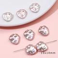 Irregular 13x14mm baroque pearl beads in iridescent pink for DIY jewelry making - Irregular Style (BSG047) / 2 Pieces/Pack (13x14mm) / Straight Hole Pink
