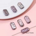 Baroque rectangle 9x17mm aurora purple imitation pearl bead for DIY necklace making - Long Irregular Style (BSG047) / 2 Pieces/Pack (9x17mm) / Straight Hole Purple