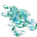 Waterdrop-shaped blue-green gradient glass charms for DIY jewelry and hair accessories - 5-Pack / Dark Teal