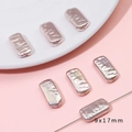 Baroque style pink iridescent 9x17mm rectangular pearls for DIY necklace making - Long Irregular Style (BSG047) / 2 Pieces/Pack (9x17mm) / Straight Hole Pink