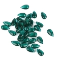 Dark green teardrop Czech glass beads for DIY jewelry making 8x14mm loose beads - 5-Pack / Dark Green