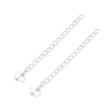 Silver-plated extender chains with heart-shaped pendants for DIY jewelry making - Approx. 60mm Total Length / Silver Plated Textured Heart
