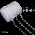 Strand of 14mm clear acrylic octagonal beads for DIY crafts and wedding decor, 3 yards - Octagonal Beads (BSD472) / 3 Yards/Pack (14x14mm) / Clear
