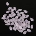 Translucent light pink teardrop glass beads with top holes for DIY jewelry making - 5-Pack / Pink Jade