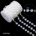 Octagon acrylic bead chain with 14mm AB coating beads for wedding and DIY decoration - Octagonal Beads (BSD472) / 3 Yards/Pack (14x14mm) / AB Color