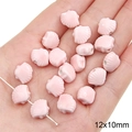 Pink shell shaped ceramic DIY beads 12x10mm for handmade jewelry crafting and necklaces - Shell / 2 Pieces/Pack (12x10mm, Hole Approx. 2mm) / Pink