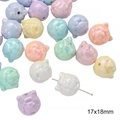 Iridescent 17x18mm lucky cat acrylic beads in macaron colors for DIY jewelry making - Calico Cat Style / 17x18mm (10 Pieces/Pack) / Random Mixed Colors