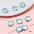 Baroque style light blue irregular square pearl beads for handmade DIY jewelry, 11mm size - Square Style (BSG047) / 2 Pieces/Pack (11mm) / Straight Hole Blue