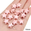 Pink pearlescent star-shaped ceramic beads for DIY jewelry making 14mm size - Pentagram / 2 Pieces/Pack (14mm, Hole Approx. 2mm) / Pink