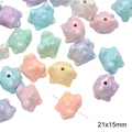 Colorful 21x15mm acrylic bear-shaped beads with iridescent pearl coating for DIY jewelry - Bear Style / 21x15mm (10 Pieces/Pack) / Random Mixed Colors