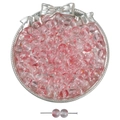 Perles en verre rose gelée avec feuille d'or pour fabrication de bijoux DIY - Style 27 / 50 Pièces/Paquet (8mm / Trou env. 1,5mm) / Rose Cerise