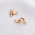 18K gold-plated magnetic jewelry clasp with round loops for DIY pearl bracelets - 15.5mm / 18k Gold