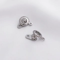 Polished silver 18K gold-plated snap fastener for DIY jewelry making and necklaces - 15.5mm / Platinum