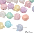 Colorful 17x17mm acrylic cat beads with iridescent finish for DIY jewelry making - Cartoon Cat Style / 17x17mm (10 Pieces/Pack) / Random Mixed Colors
