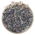 Misto di perline a tubo e di vetro in argento metallico e viola per gioielli fai da te - Serie Canna di Fucile