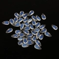 8x14mm milky white teardrop glass beads with pre-drilled holes for DIY jewelry making - 5-Pack / Transparent Light Green