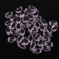Pale pink teardrop Czech glass beads for DIY hair accessories and jewelry making - 5-Pack / Transparent Pink