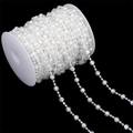 Iridescent clear acrylic bead chain roll with rainbow finish for DIY wedding decor - Faceted Ball Beads (BSD472) / 20m/Roll (L: 8mm, S: 4mm) / AB Color
