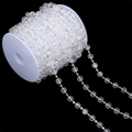 Roll of clear faceted acrylic bead chain for DIY wedding decor and jewelry making - Faceted Ball Beads (BSD472) / 15m/Roll (L: 10mm, S: 4mm) / Clear