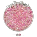 Perles en verre rose translucide 8mm avec fini iridescent pour bijoux DIY - Style bicolore transparent glace (#31) / 8mm / Trou env. 1,5mm / Env. 50 pièces / Rose