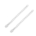 Silver 14K gold plated extender chain with tulip charm for DIY jewelry making - Approx. 60mm Total Length / Platinum Plated Rose