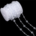 Spool of clear acrylic crystal faceted beads in mixed sizes for DIY wedding decor - Faceted Ball Beads (BSD472) / 15m/Roll (L: 12mm, M: 8mm, S: 4mm) / Clear