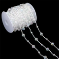 Acrylic bead chain on spool with iridescent AB rainbow coating for DIY wedding decor - Faceted Ball Beads (BSD472) / 15m/Roll (L: 12mm, M: 8mm, S: 4mm) / AB Color