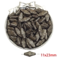 Vintage ακρυλικές χάντρες σε αντικέ χρυσό 11x23mm με γεωμετρική υφή για DIY κοσμήματα - Μακριά Χάντρα Μπάρα / 50 τεμάχια/πακέτο (11x23mm) / Μαύρο