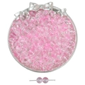 Perles en verre rose à bulles 8mm pour fabrication de bijoux DIY et bracelets faits main - Style bicolore transparent glace (#36) / 8mm / Trou env. 1,5mm / Env. 50 pièces / Rose