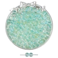 Perles en verre bulle bleu clair 8mm pour la fabrication de bracelets bijoux artisanaux - Style bicolore transparent glace (#37) / 8mm / Trou env. 1,5mm / Env. 50 pièces / Bleu clair