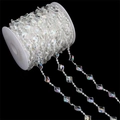 Iridescent acrylic diamond bead chain roll for DIY weddings and party decor projects - Rhombus Plate & Octagonal Bead (BSD472) / 15m/Roll (Plate: 17x13mm, Bead: 4mm) / AB Color