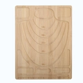 Bamboo necklace design board for jewelry making with circular sizing grooves and measurements - Bamboo Necklace Design Board
