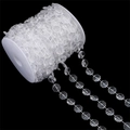 Transparent octagonal faceted acrylic bead chain on a white spool for DIY jewelry - Octagonal Large Beads (BSD472) / 17m/Roll (14x14mm) / Clear