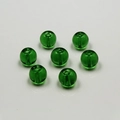 Perles rondes en verre de cristal vert transparent avec trou pour bijoux DIY - Vert