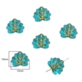 Teal acrylic maple leaf beads with gold veins for DIY jewelry, size 13x10mm - Leaf Bead / 30 Pieces/Pack (10x13mm, Aperture approx 1.5mm) / Cyan Blue